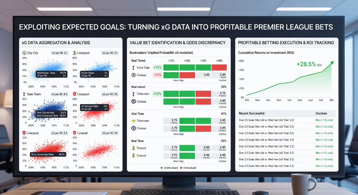 Graph charting xG overperformance trends for top Premier League teams, with lines spiking during key 2025/26 matches