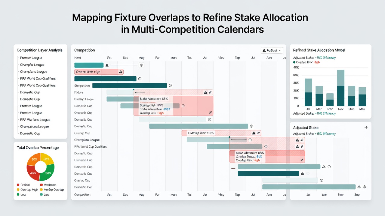 Spreadsheet and heat map visualization of fixture overlaps used for stake allocation planning