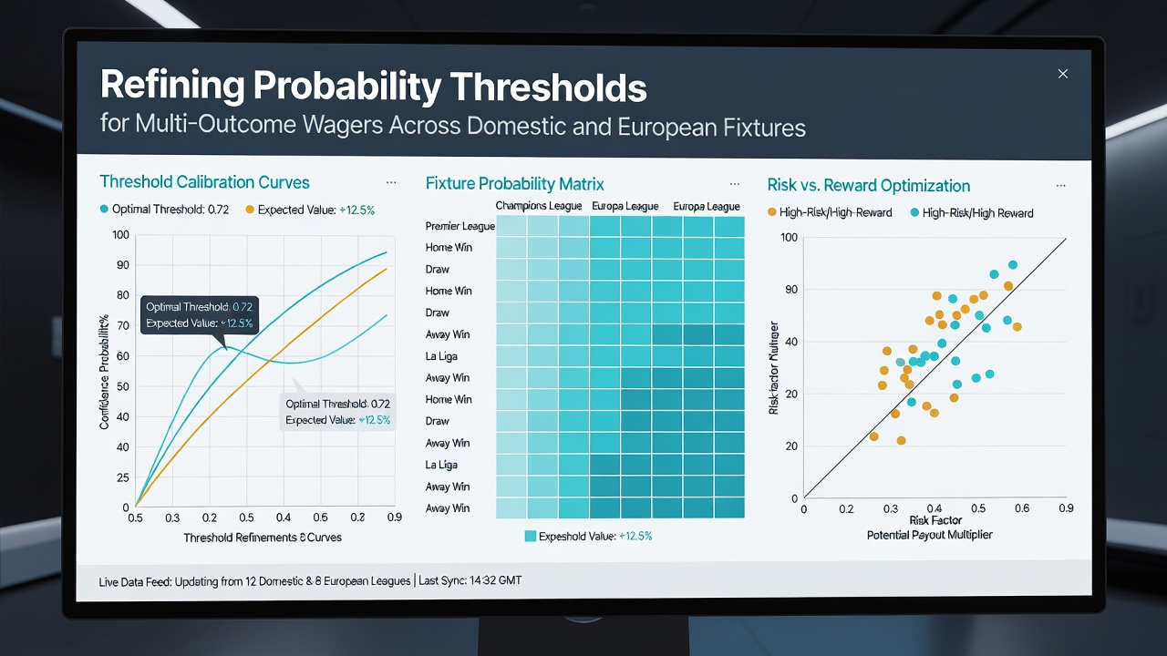 European match statistics overlaid with threshold calibration metrics