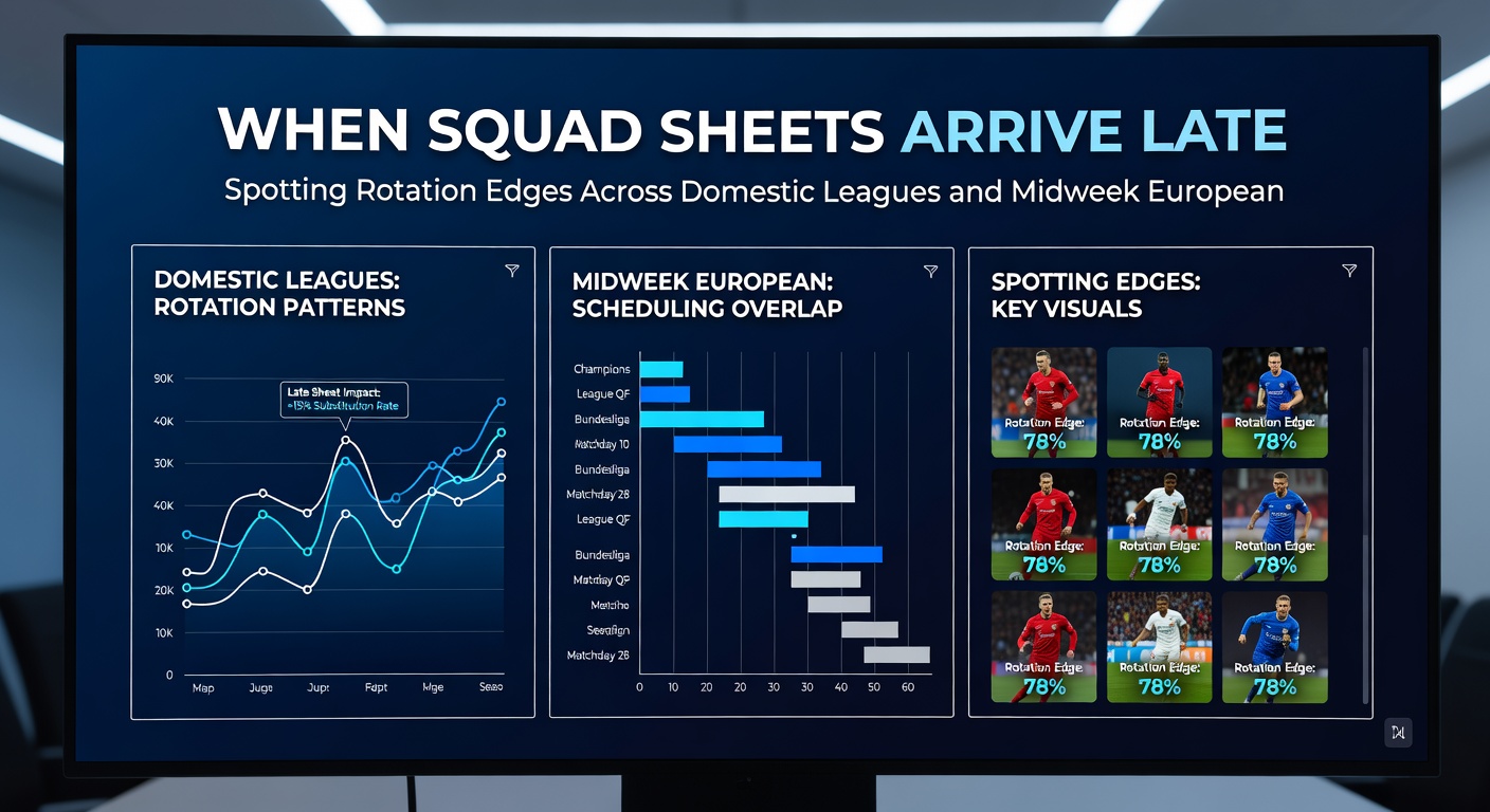 Analyst examining player workload statistics during a European match week